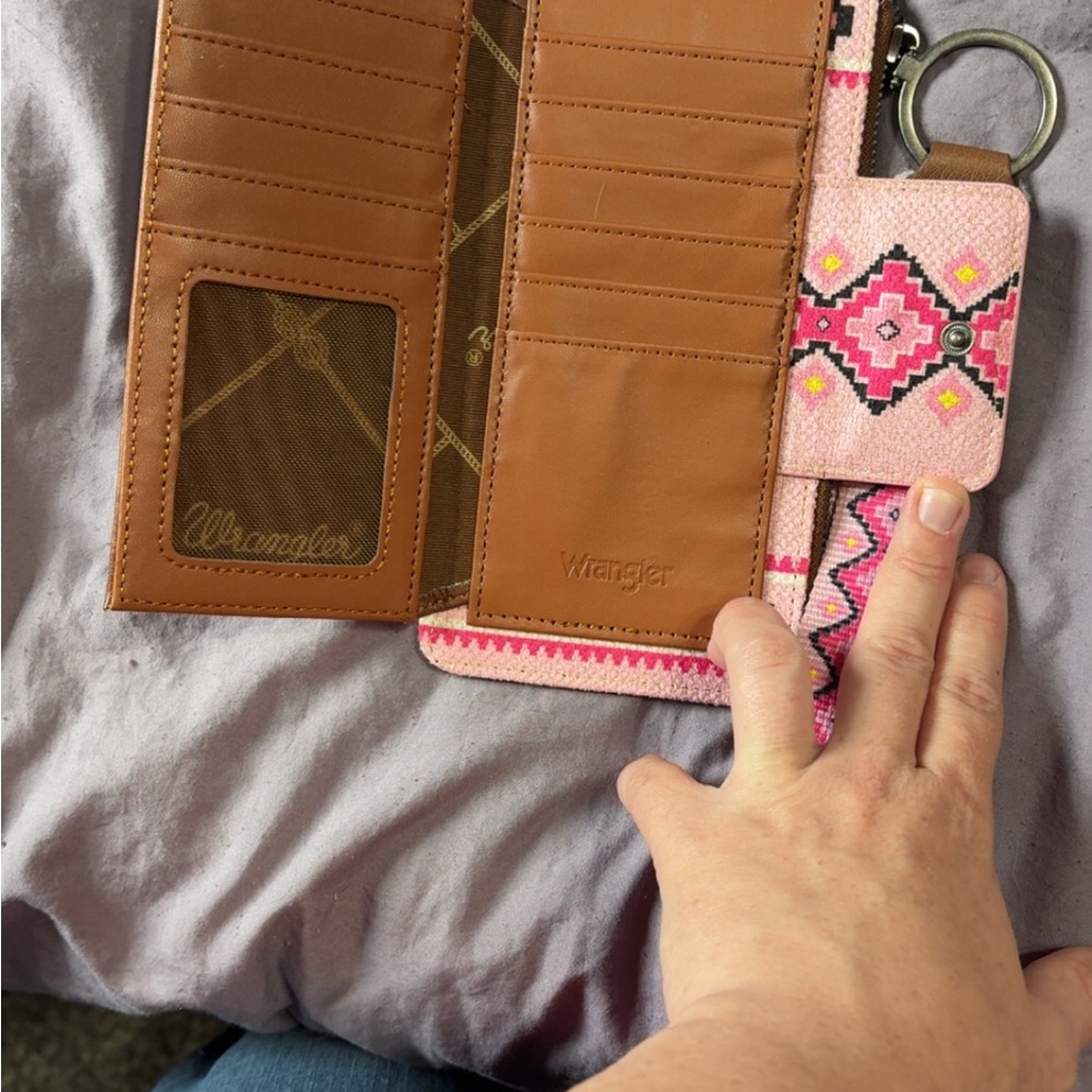 Wrangler Tan and Pink Wallet